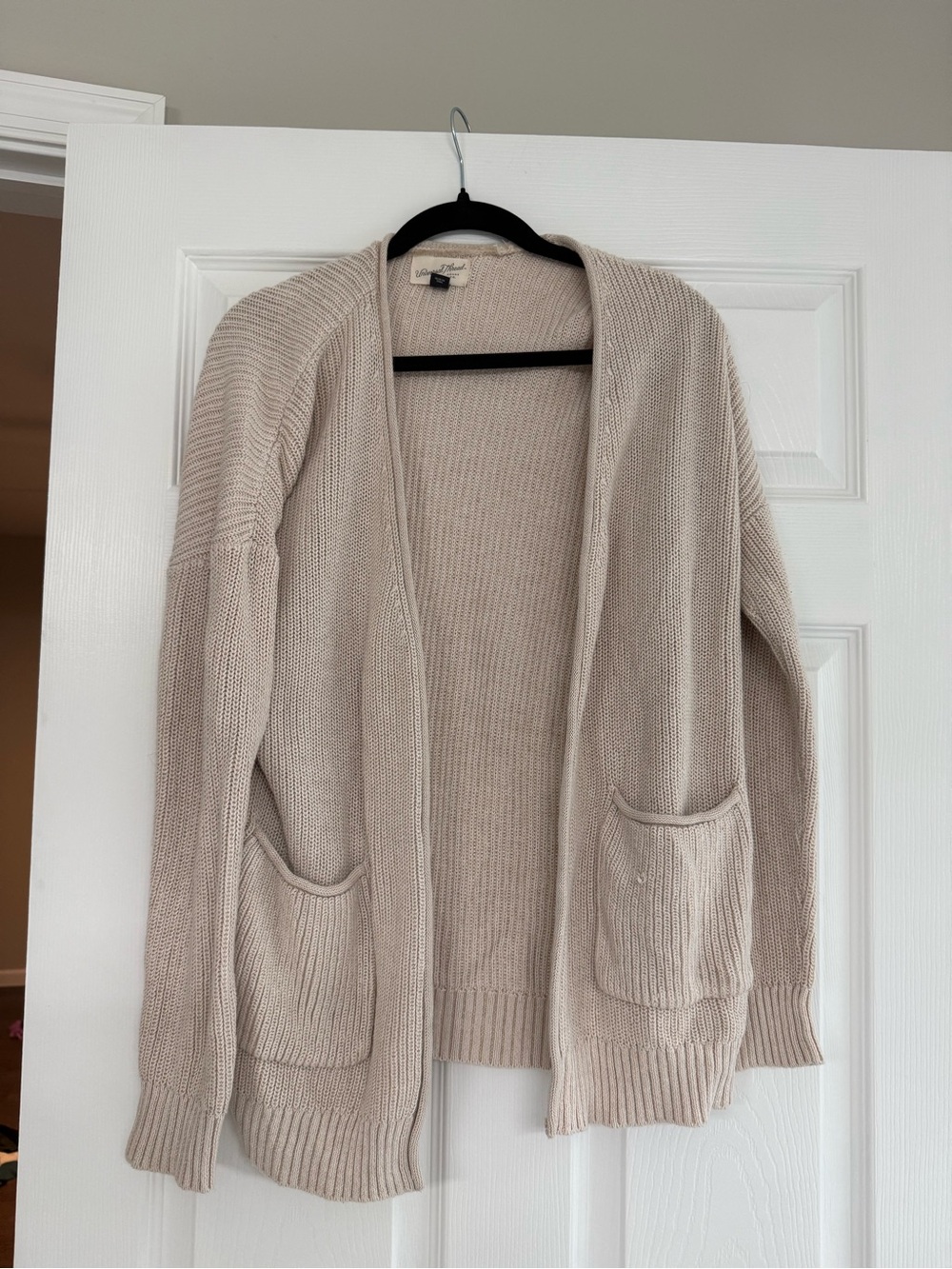 Universal Thread Light Beige Open-Front Knit Cardigan